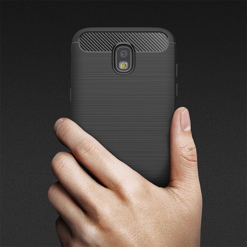 Maska za Samsung Galaxy J7 (2017) J730, Techsuit, Karbon, Crna