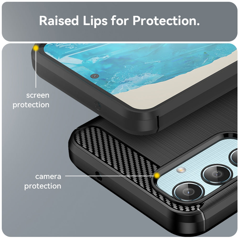 Maska za Samsung Galaxy M35, Techsuit, Karbon, Crna
