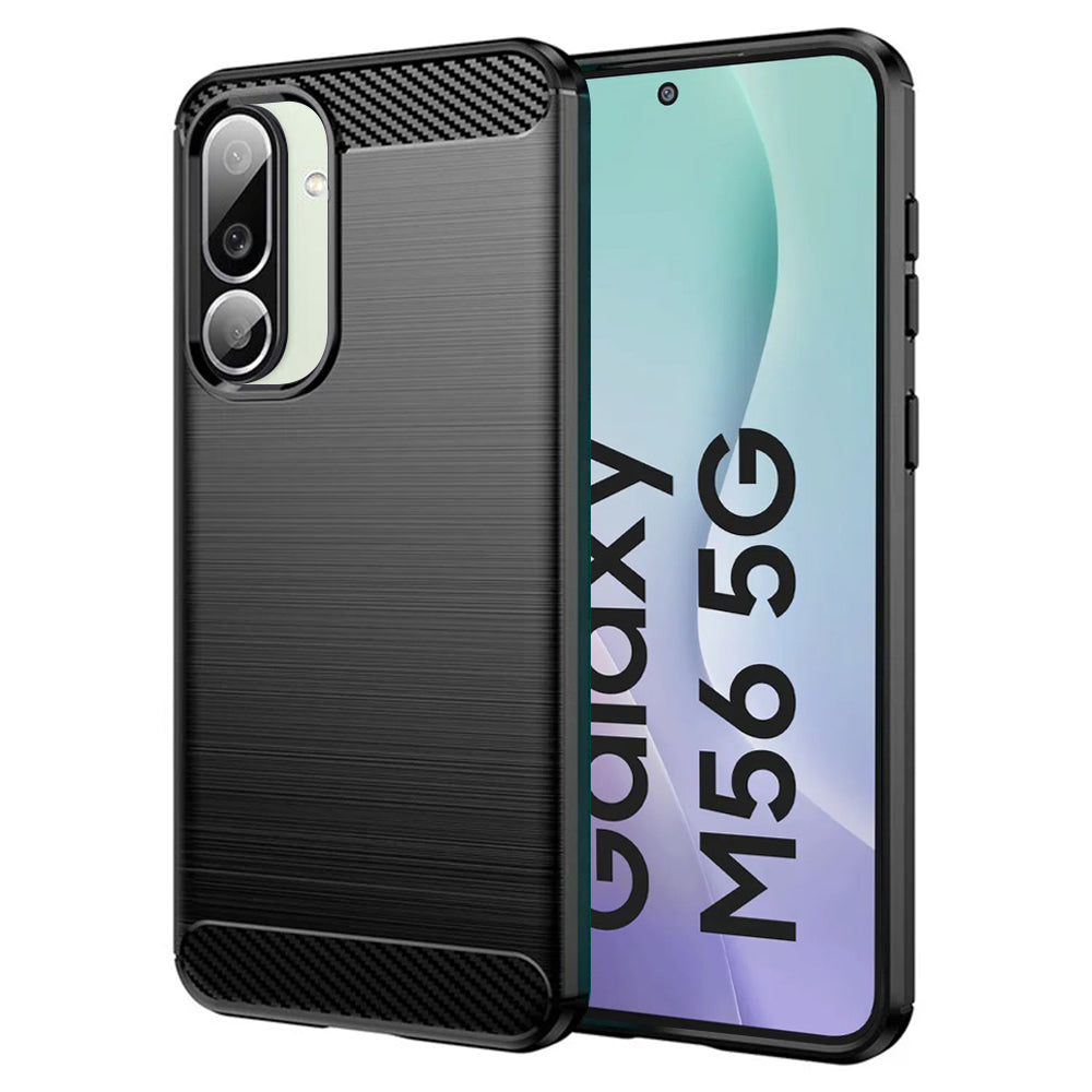 Maska za Samsung Galaxy M56 M566, Techsuit, Karbon, Crna