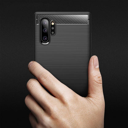 Maska za Samsung Galaxy Note 10+ 5G N976 / Note 10+ N975, Techsuit, Karbon, Crna