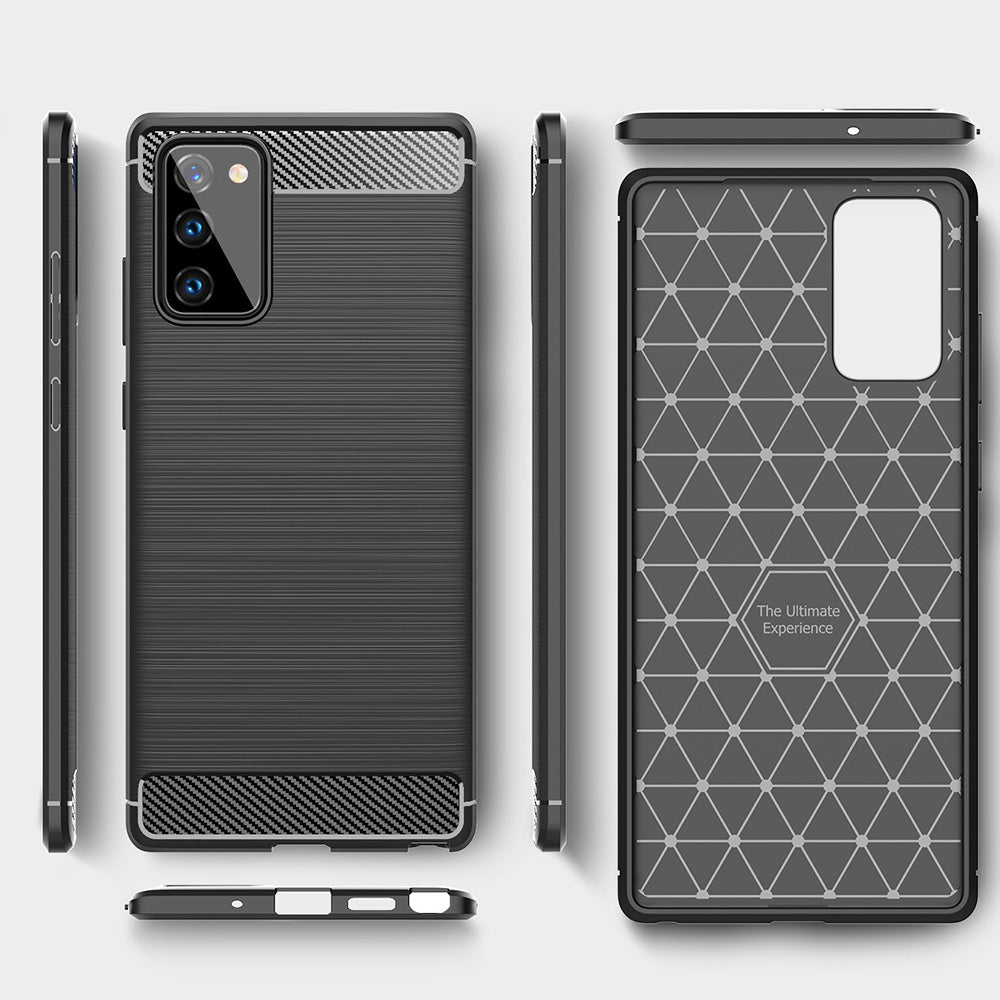 Maska za Samsung Galaxy Note 20 5G N981 / Note 20 N980, Techsuit, Karbon, Crna