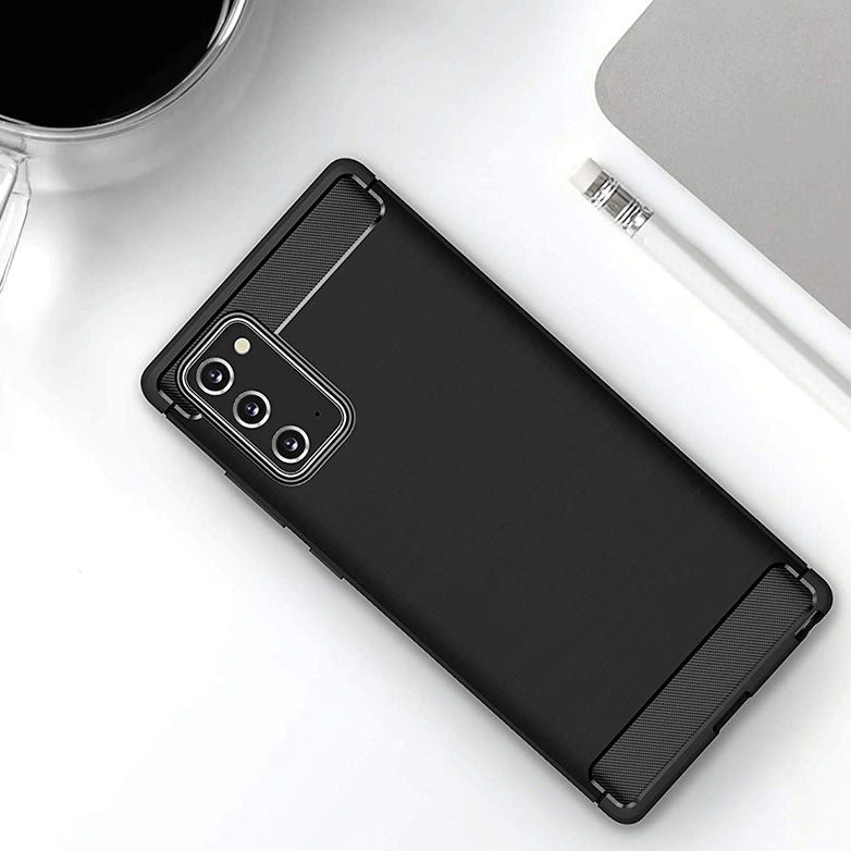 Maska za Samsung Galaxy Note 20 5G N981 / Note 20 N980, Techsuit, Karbon, Crna