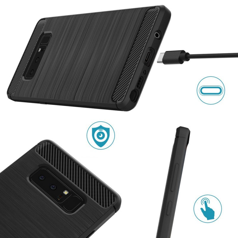Maska za Samsung Galaxy Note 8 N950, Techsuit, Karbon, Crna