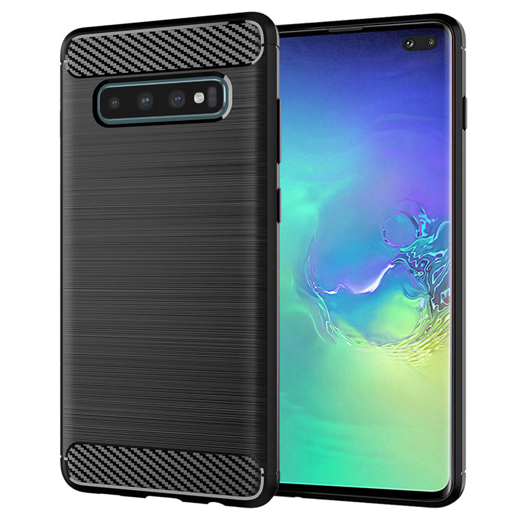 Maska za Samsung Galaxy S10+ G975, Techsuit, Karbon, Crna