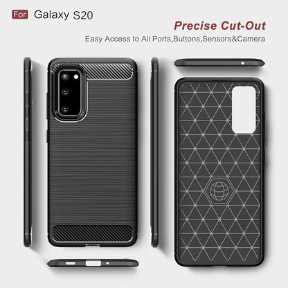 Maska za Samsung Galaxy S20 5G G981 / S20 G980, Techsuit, Karbon, Crna
