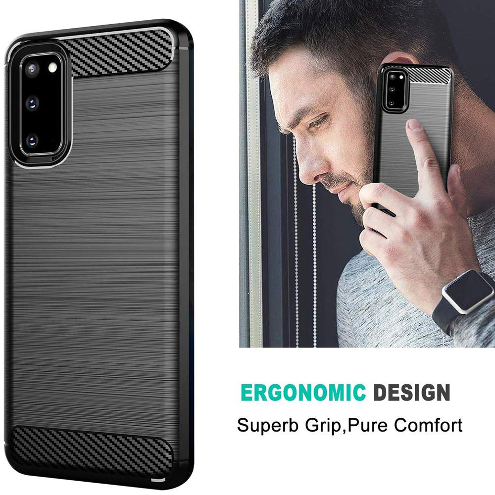 Maska za Samsung Galaxy S20 5G G981 / S20 G980, Techsuit, Karbon, Crna
