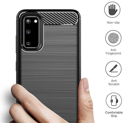 Maska za Samsung Galaxy S20 5G G981 / S20 G980, Techsuit, Karbon, Crna