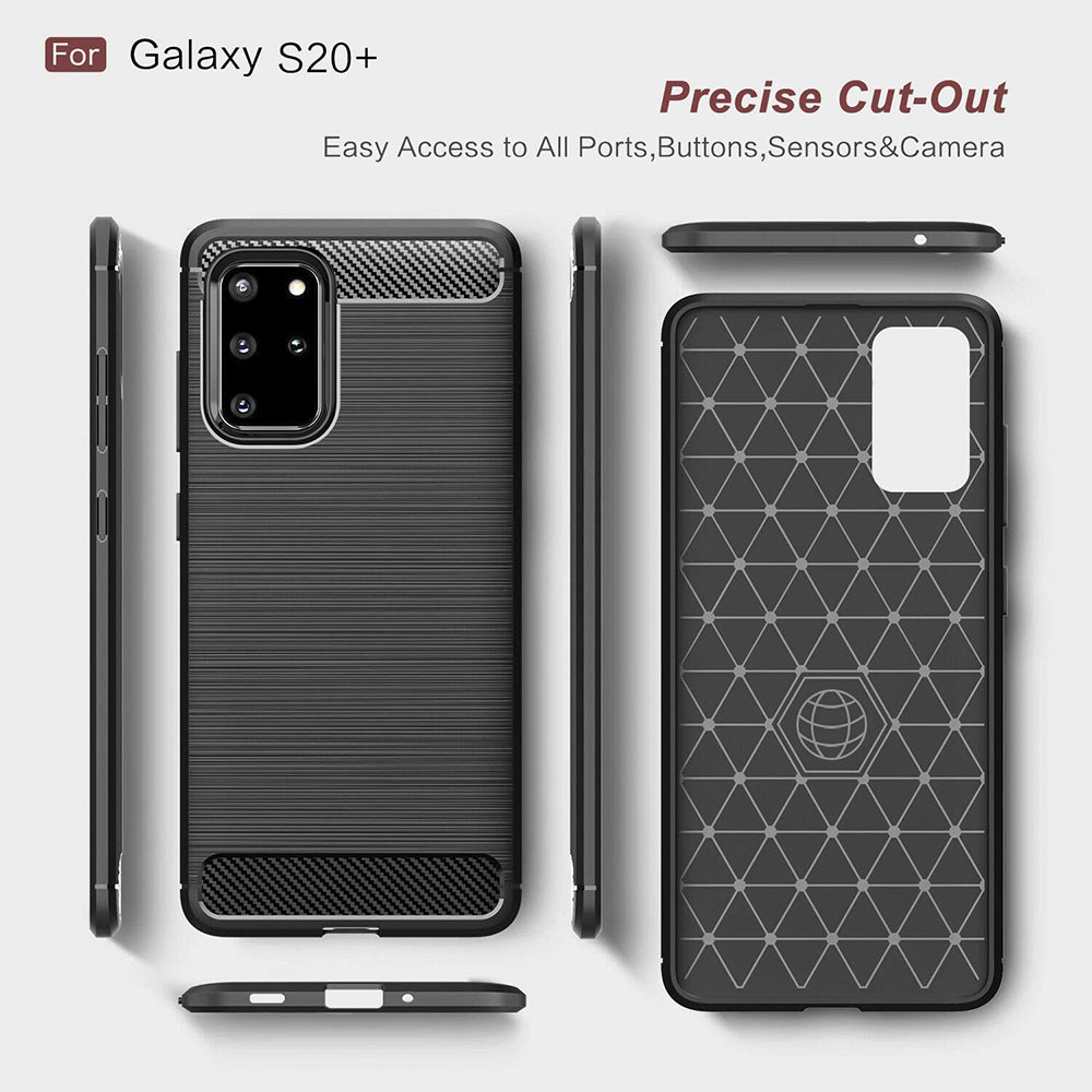 Maska za Samsung Galaxy S20+ 5G G986 / S20+ G985, Techsuit, Karbon, Crna