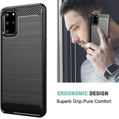 Maska za Samsung Galaxy S20+ 5G G986 / S20+ G985, Techsuit, Karbon, Crna