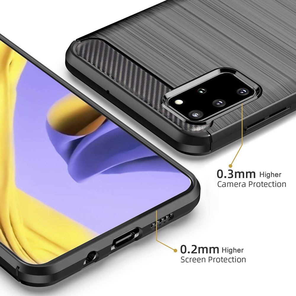 Maska za Samsung Galaxy S20+ 5G G986 / S20+ G985, Techsuit, Karbon, Crna