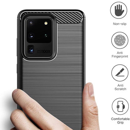 Maska za Samsung Galaxy S20 Ultra 5G G988 / S20 Ultra G988, Techsuit, Karbon, Crna