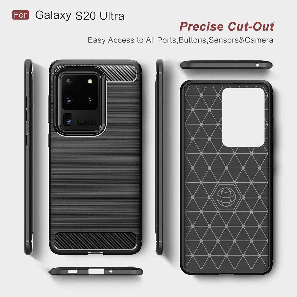 Maska za Samsung Galaxy S20 Ultra 5G G988 / S20 Ultra G988, Techsuit, Karbon, Crna