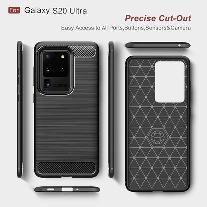 Maska za Samsung Galaxy S20 Ultra 5G G988 / S20 Ultra G988, Techsuit, Karbon, Crna