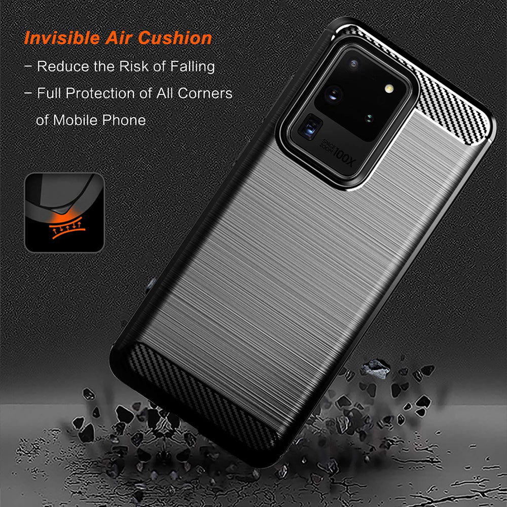 Maska za Samsung Galaxy S20 Ultra 5G G988 / S20 Ultra G988, Techsuit, Karbon, Crna