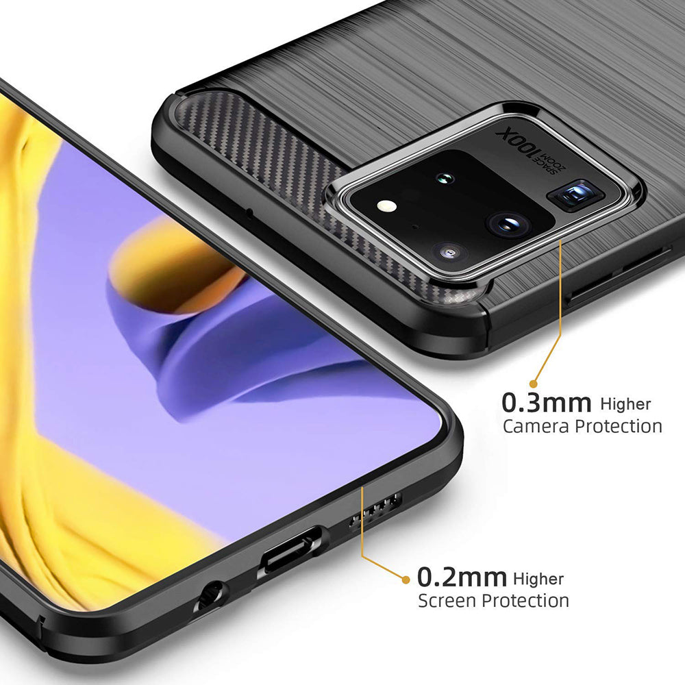 Maska za Samsung Galaxy S20 Ultra 5G G988 / S20 Ultra G988, Techsuit, Karbon, Crna