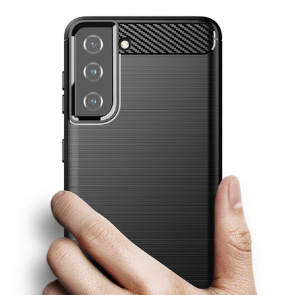 Maska za Samsung Galaxy S21 5G G991, Techsuit, Karbon, Crna
