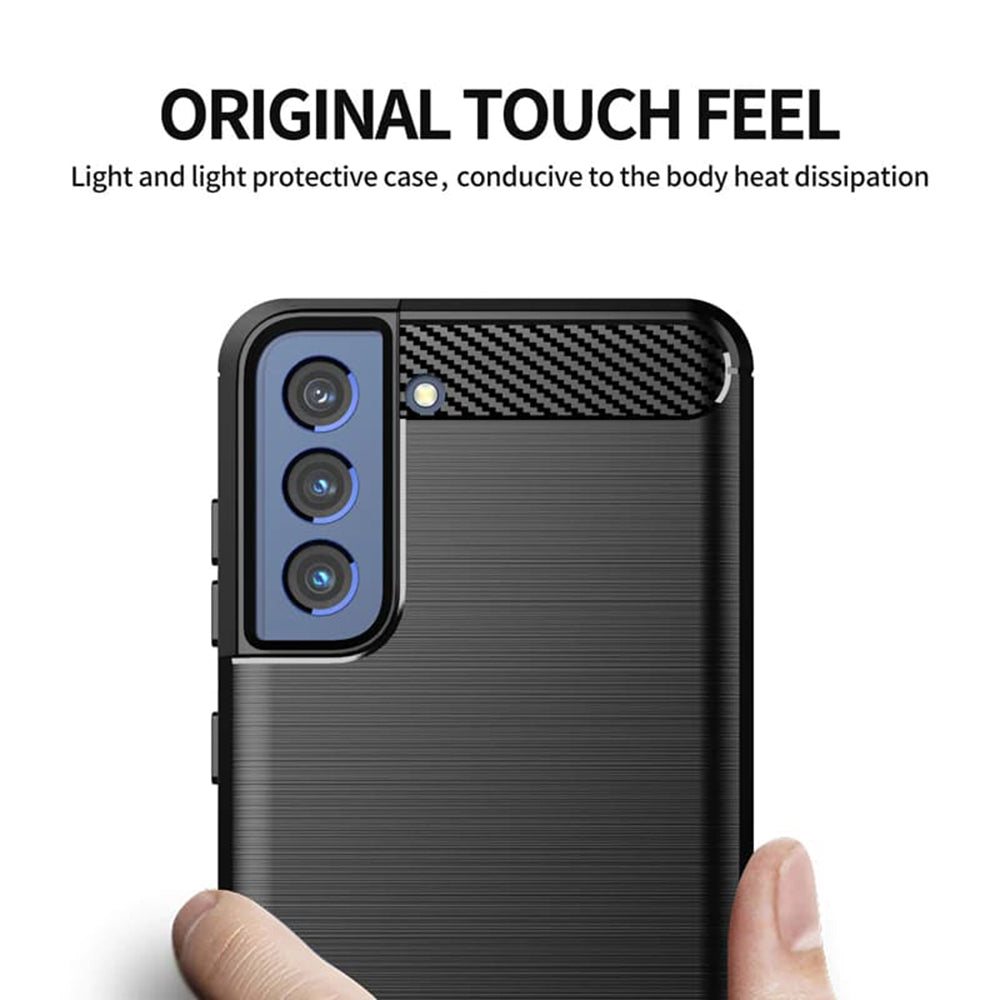 Maska za Samsung Galaxy S21 FE 5G G990, Techsuit, Karbon, Crna