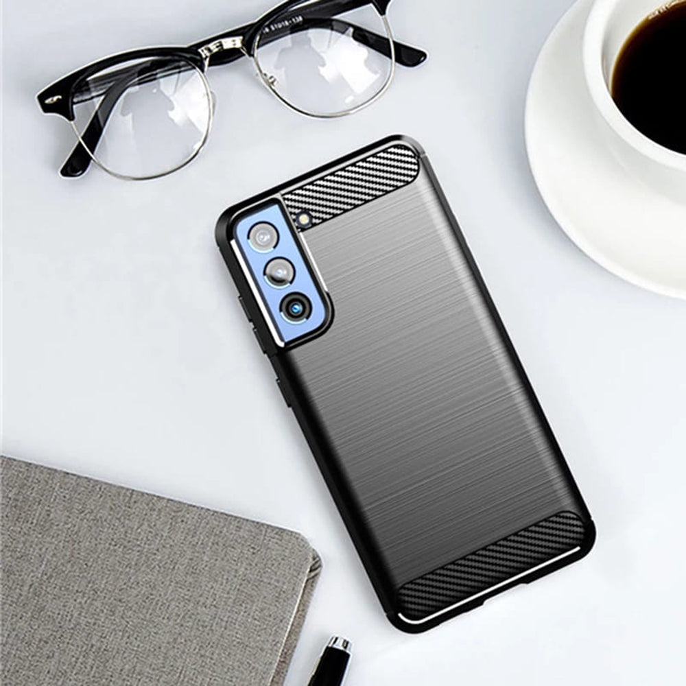 Maska za Samsung Galaxy S21 FE 5G G990, Techsuit, Karbon, Crna