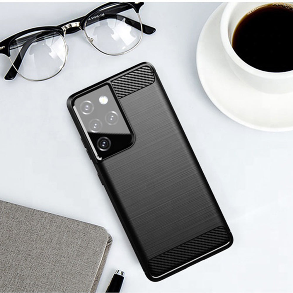 Maska za Samsung Galaxy S21 Ultra 5G G998, Techsuit, Karbon, Crna