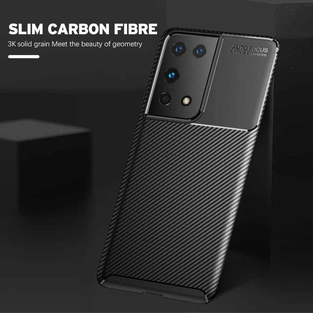 Maska za Samsung Galaxy S21 Ultra 5G G998, Techsuit, CarbonFiber, Crna