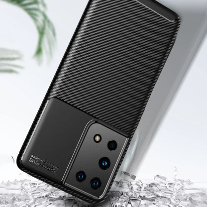 Maska za Samsung Galaxy S21 Ultra 5G G998, Techsuit, CarbonFiber, Crna