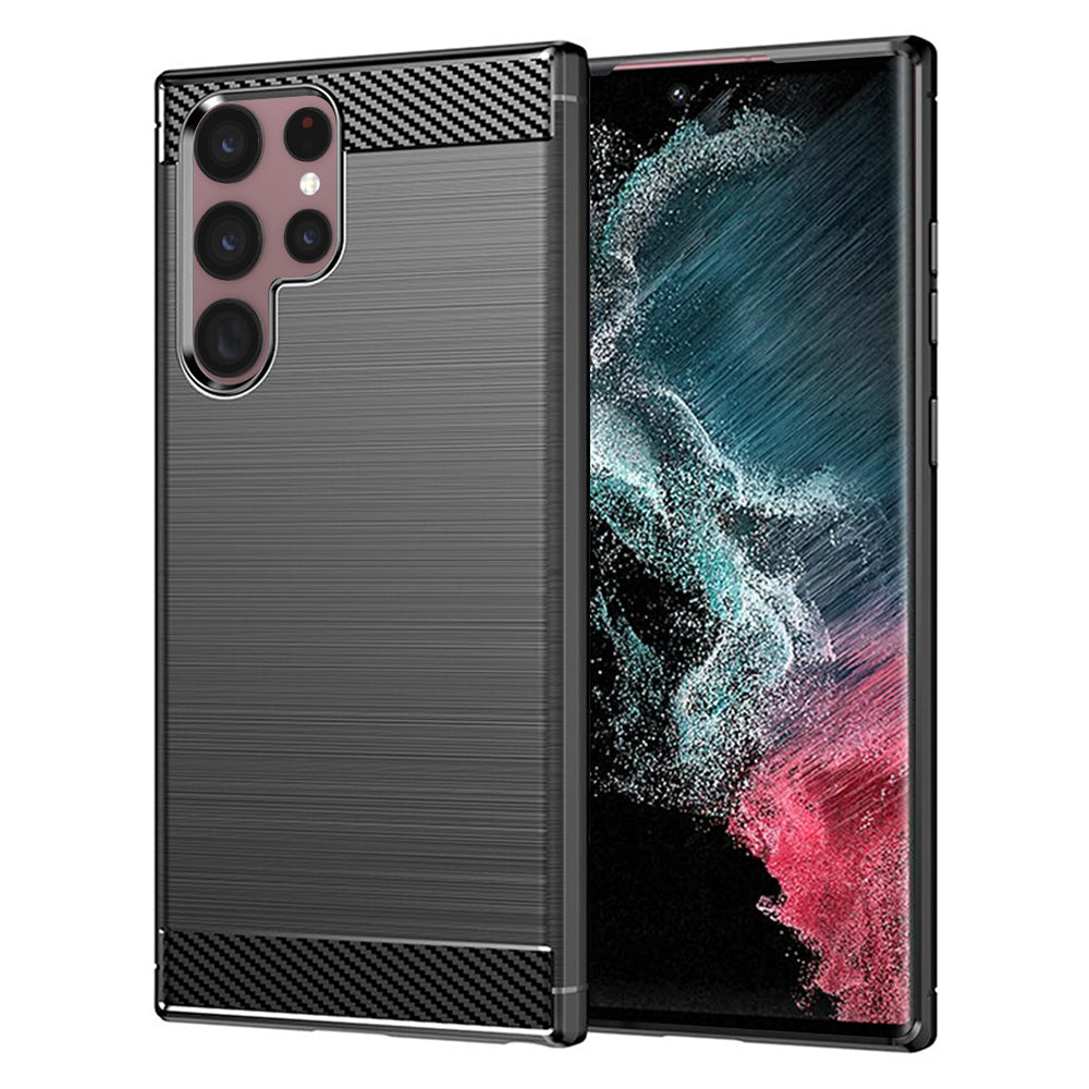 Maska za Samsung Galaxy S22 Ultra 5G S908, Techsuit, Karbon, Crna