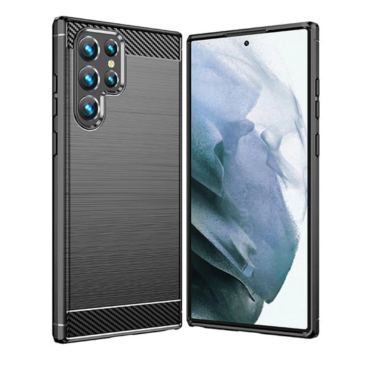 Maska za Samsung Galaxy S22 Ultra 5G S908, Techsuit, Karbon, Crna