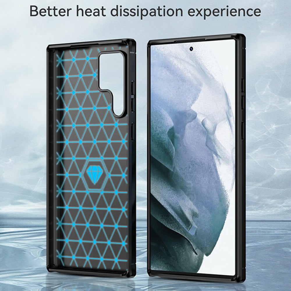Maska za Samsung Galaxy S22 Ultra 5G S908, Techsuit, Karbon, Crna