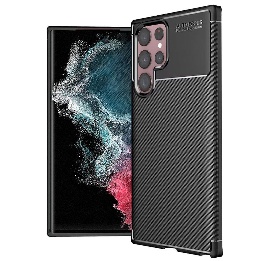 Maska za Samsung Galaxy S22 Ultra 5G S908, Techsuit, CarbonFiber, Crna