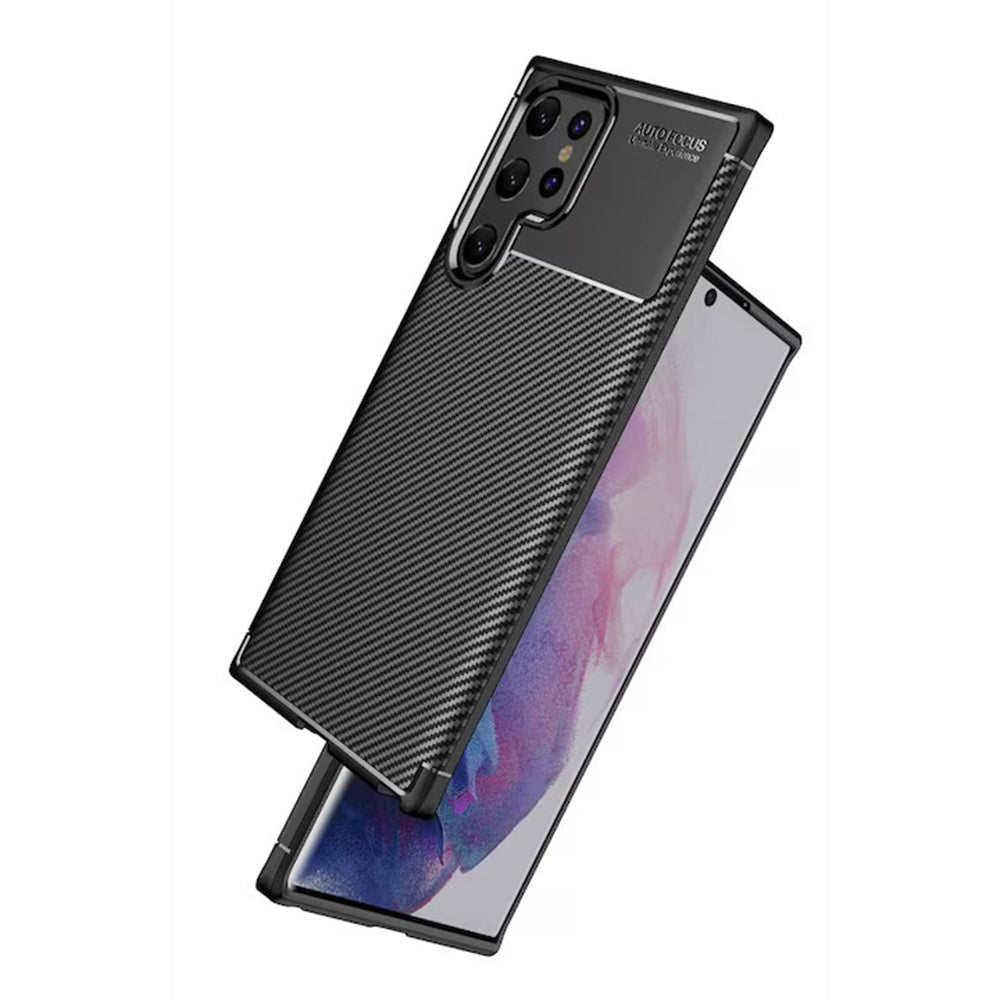 Maska za Samsung Galaxy S22 Ultra 5G S908, Techsuit, CarbonFiber, Crna