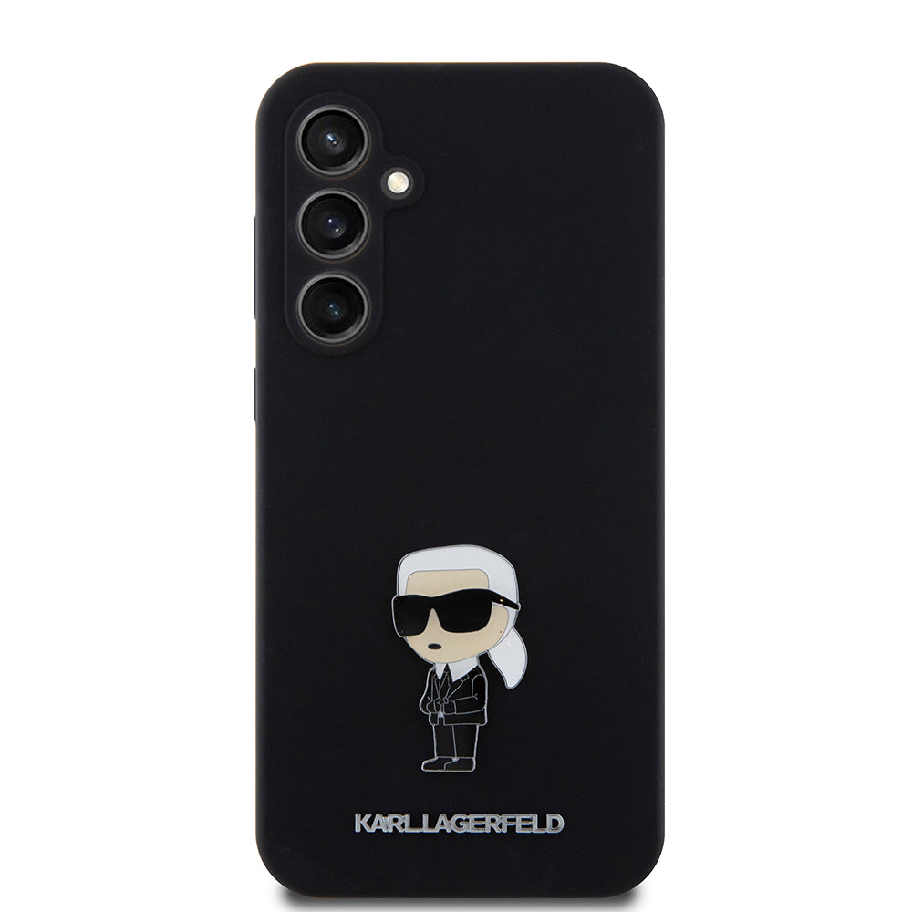 Futrola za Samsung Galaxy S23 FE S711, Karl Lagerfeld, Silicone Ikonik Karl Metal, Crna