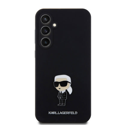 Futrola za Samsung Galaxy S23 FE S711, Karl Lagerfeld, Silicone Ikonik Karl Metal, Crna