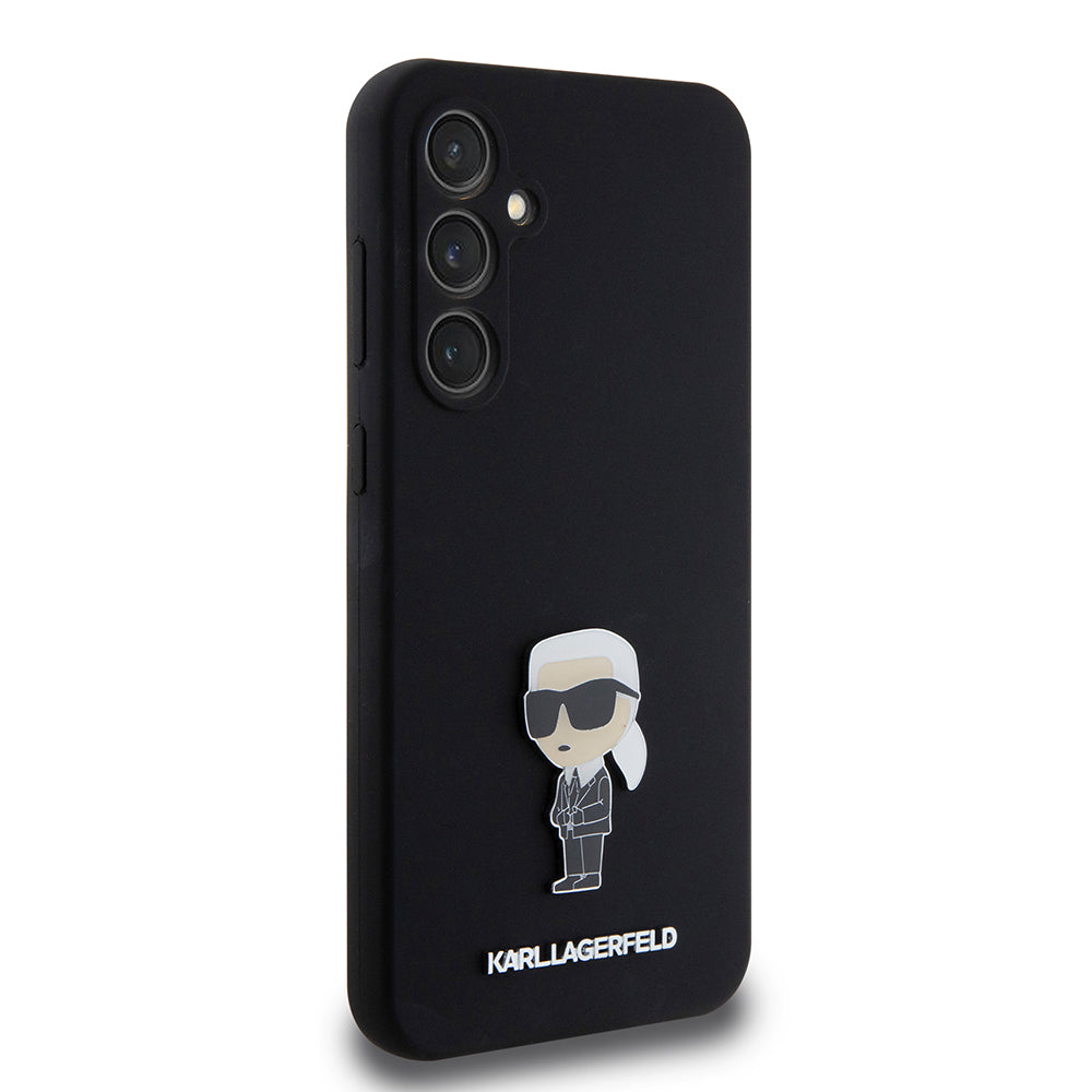 Futrola za Samsung Galaxy S23 FE S711, Karl Lagerfeld, Silicone Ikonik Karl Metal, Crna