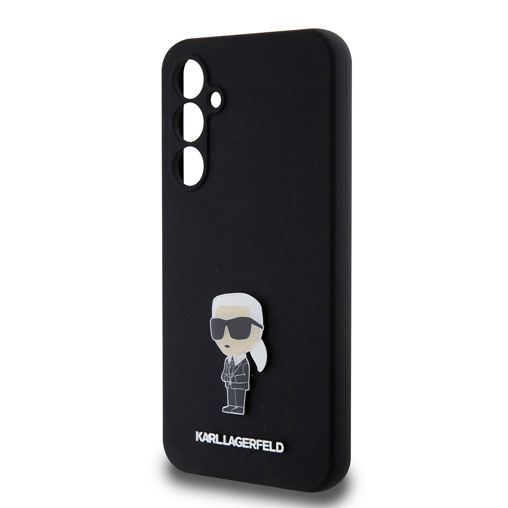 Futrola za Samsung Galaxy S23 FE S711, Karl Lagerfeld, Silicone Ikonik Karl Metal, Crna