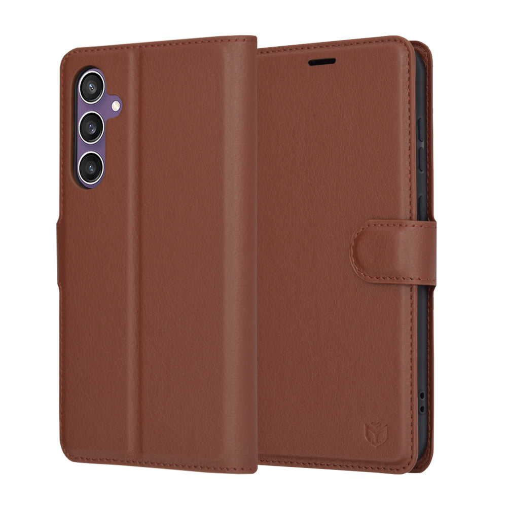 Futrola za Samsung Galaxy S23 FE S711, Techsuit, Kožna Folio, Smeđa