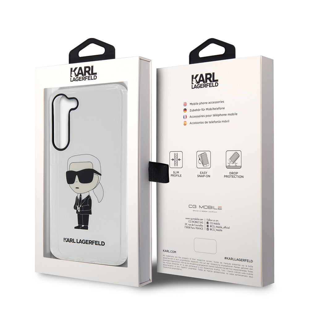 Futrola za Samsung Galaxy S23+ S916, Karl Lagerfeld, Ikonik Karl, Prozirna