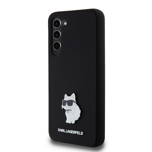 Futrola za Samsung Galaxy S23+ S916, Karl Lagerfeld, Silicone Choupette Metal, Crna