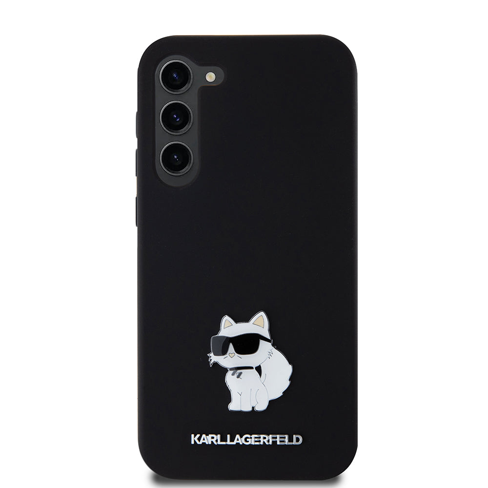 Futrola za Samsung Galaxy S23+ S916, Karl Lagerfeld, Silicone Choupette Metal, Crna