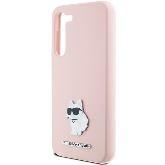 Futrola za Samsung Galaxy S23+ S916, Karl Lagerfeld, Silicone Choupette Metal, Roza
