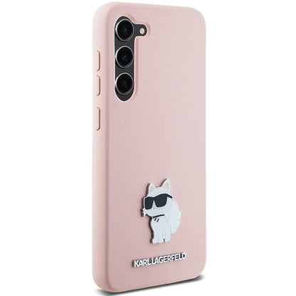 Futrola za Samsung Galaxy S23+ S916, Karl Lagerfeld, Silicone Choupette Metal, Roza