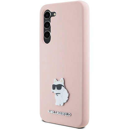 Futrola za Samsung Galaxy S23+ S916, Karl Lagerfeld, Silicone Choupette Metal, Roza