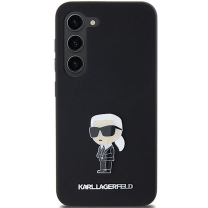 Futrola za Samsung Galaxy S23+ S916, Karl Lagerfeld, Silicone Ikonik Karl Metal, Crna