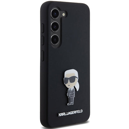 Futrola za Samsung Galaxy S23+ S916, Karl Lagerfeld, Silicone Ikonik Karl Metal, Crna