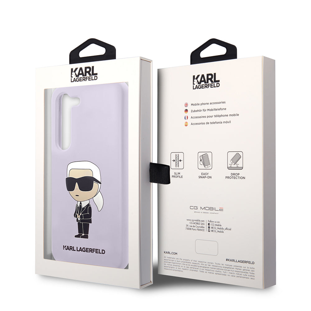 Futrola za Samsung Galaxy S23+ S916, Karl Lagerfeld, Silicone Ikonik Karl, Ljubičasta