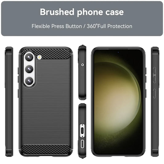 Maska za Samsung Galaxy S23+ S916, Techsuit, Karbon, Crna