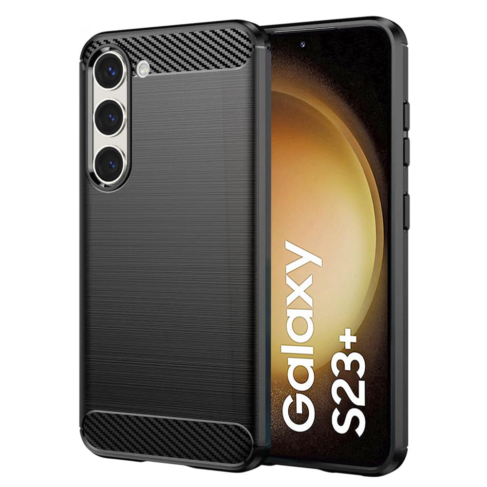 Maska za Samsung Galaxy S23+ S916, Techsuit, Karbon, Crna