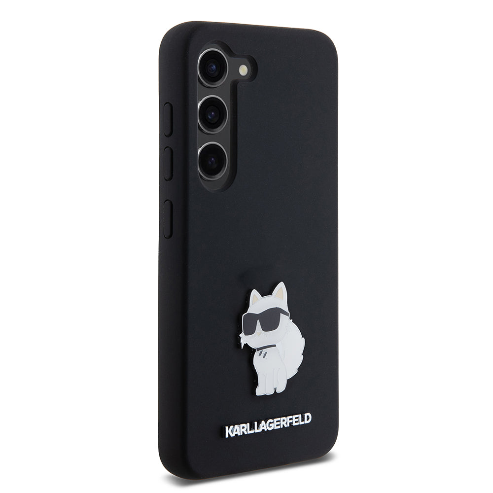 Futrola za Samsung Galaxy S23 S911, Karl Lagerfeld, Silicone Choupette Metal, Crna