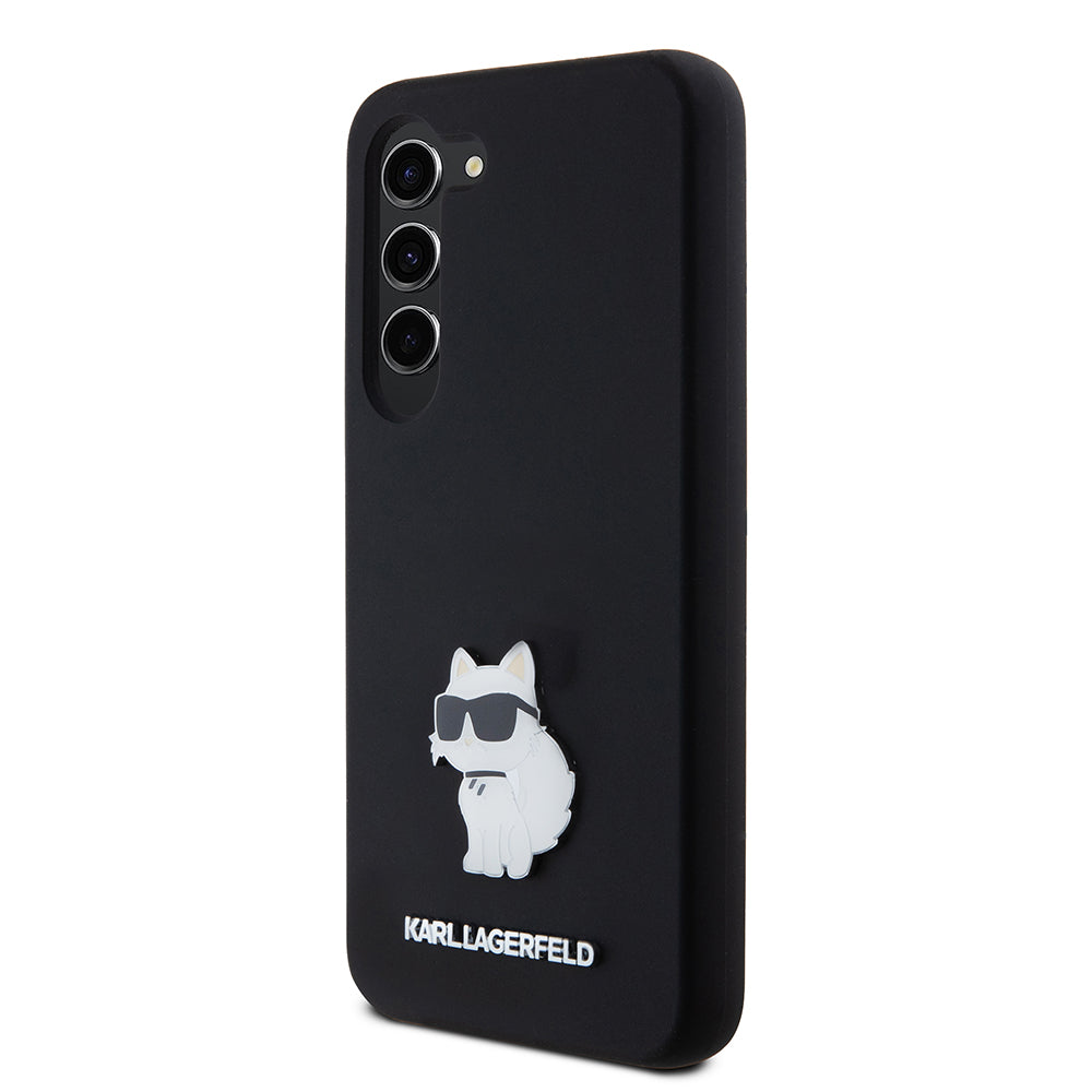 Futrola za Samsung Galaxy S23 S911, Karl Lagerfeld, Silicone Choupette Metal, Crna