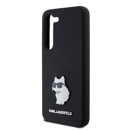 Futrola za Samsung Galaxy S23 S911, Karl Lagerfeld, Silicone Choupette Metal, Crna