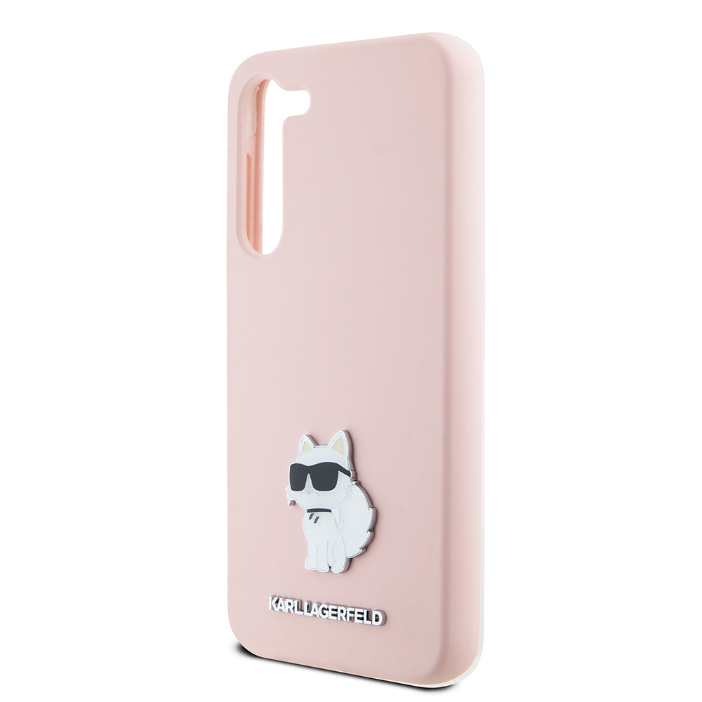 Futrola za Samsung Galaxy S23 S911, Karl Lagerfeld, Silicone Choupette Metal, Roza